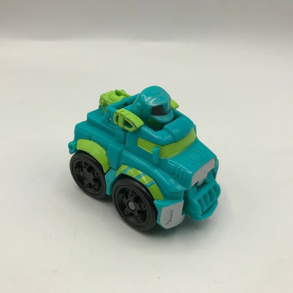 Transformers Rescue Bots Academy Mini Bot Racers Hoist Blue Green Robot Car Only - Picture 1 of 7